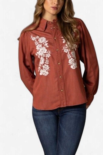 Mae Shirt - Burnt Red - Women's - Kimes Ranch