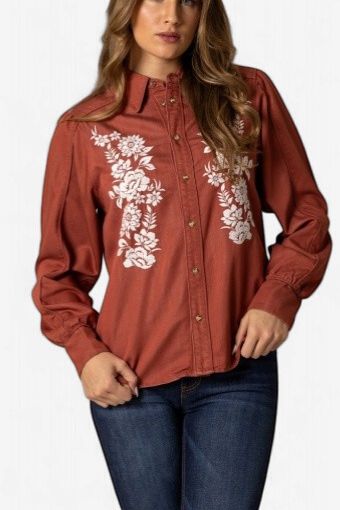 Mae Shirt - Burnt Red - Women's - Kimes Ranch