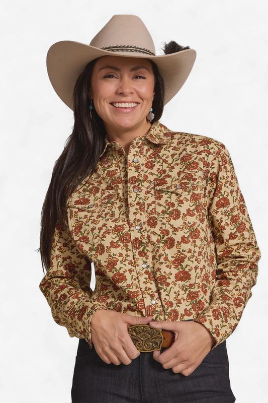 Western Stretch Snap Shirt - Country Rose