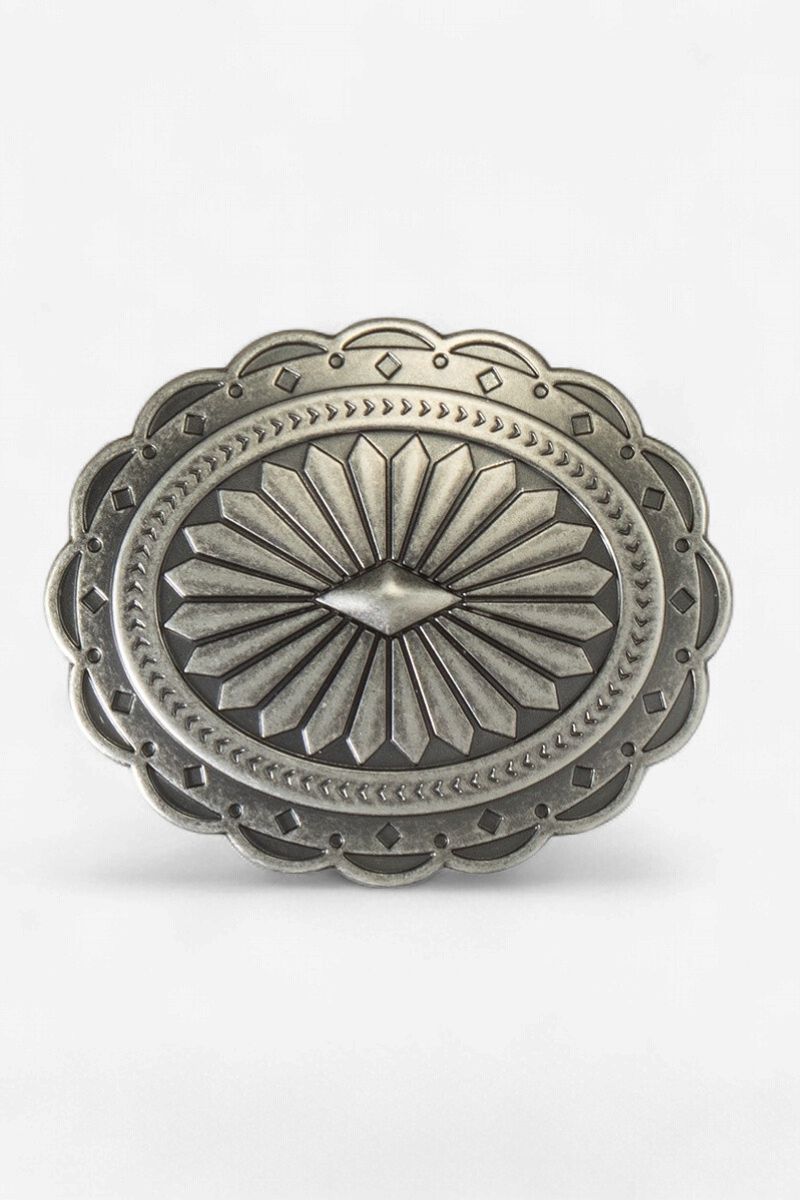 Oval Diamond Sunburst Belt Buckle