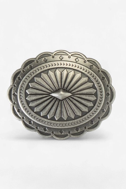 Oval Diamond Sunburst Belt Buckle