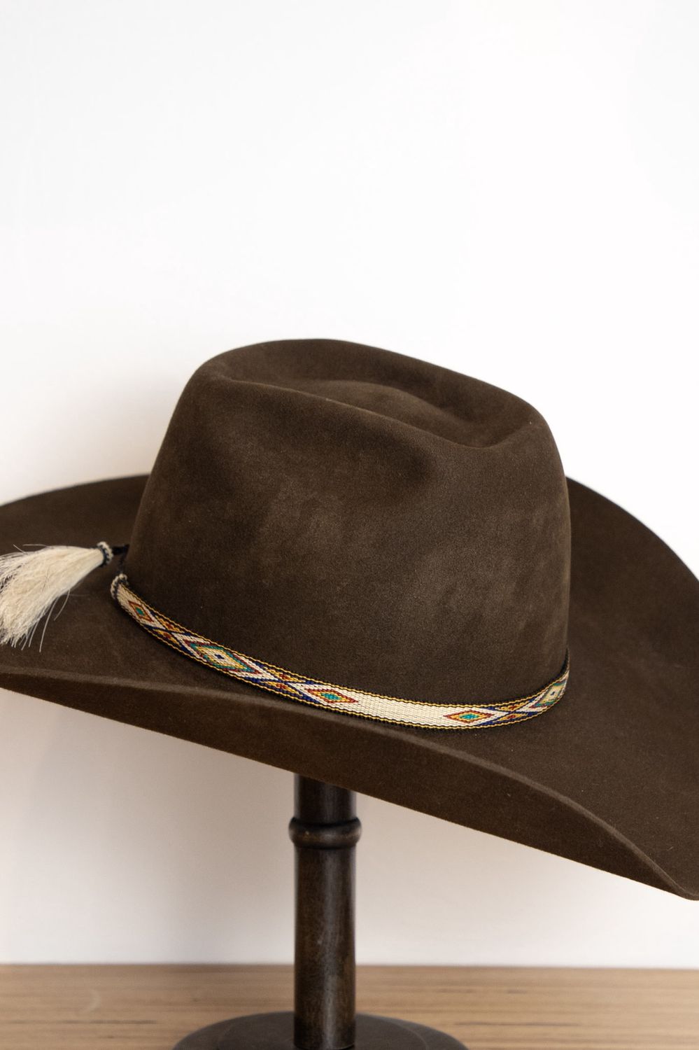 1/2" Ribbon Tapestry Hatband with Horsehair Tassels