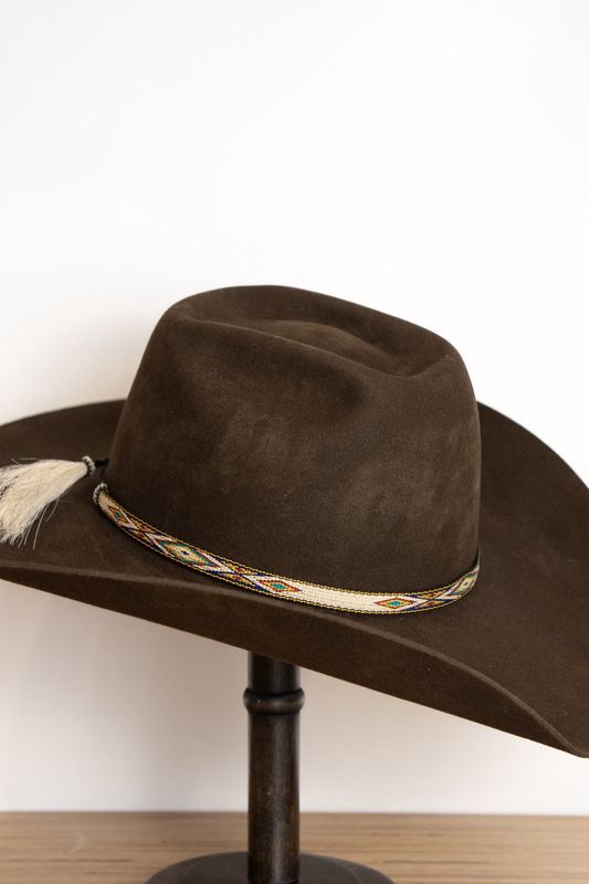 1/2" Ribbon Tapestry Hatband with Horsehair Tassels