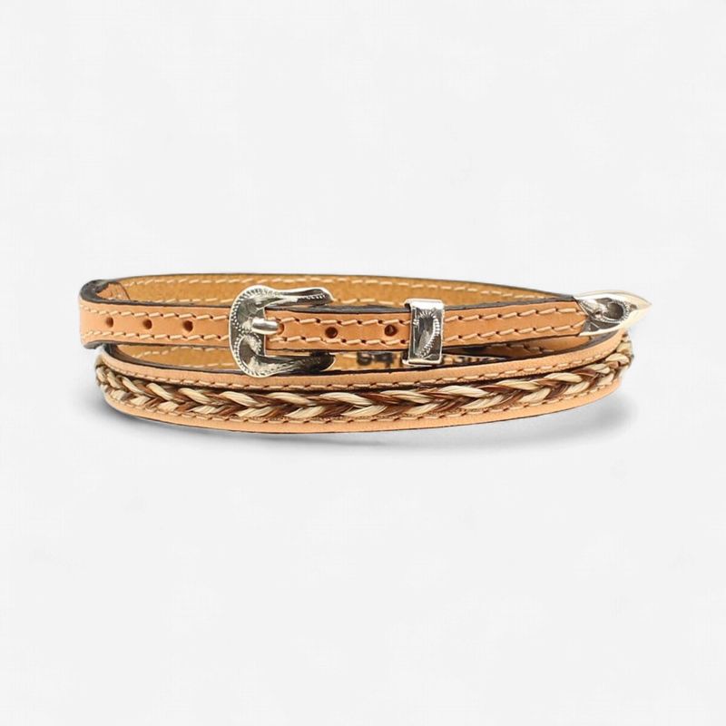 Tapered 3/8"-1/4" Horsehair Braided Center Hatband - Twister