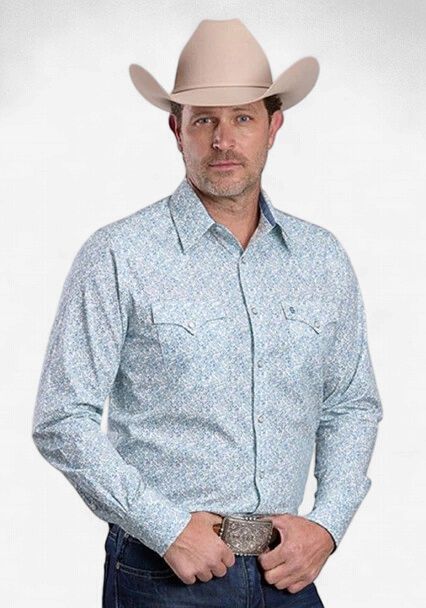 Victorian Floral Print Snap Shirt - Men's - Stetson