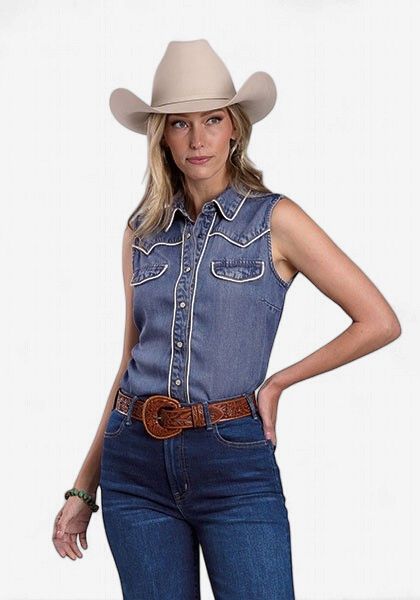 Denim Sleeveless Blouse - Stetson