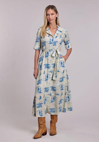 Cowboy Toile Pearl Snap Dress - Women's - Stetson