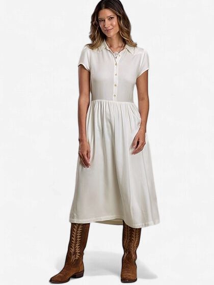 White Short Sleeve Dress
