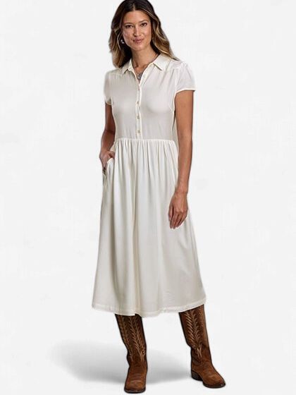 White Short Sleeve Dress