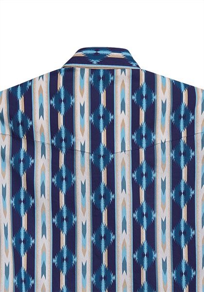 Retro Aztec Stripe Pearl Snap