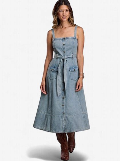 Women's A Line Denim Dress