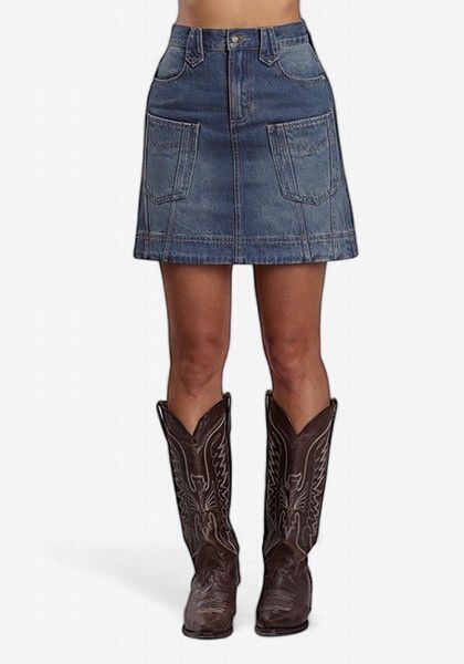 Denim Mini Skirt - Womens