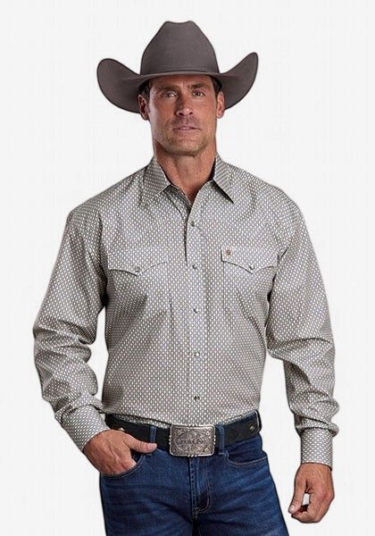 Running Diamonds Print Snap Shirt - Mens