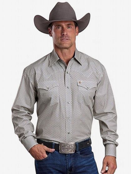 Running Diamonds Print Snap Shirt - Mens
