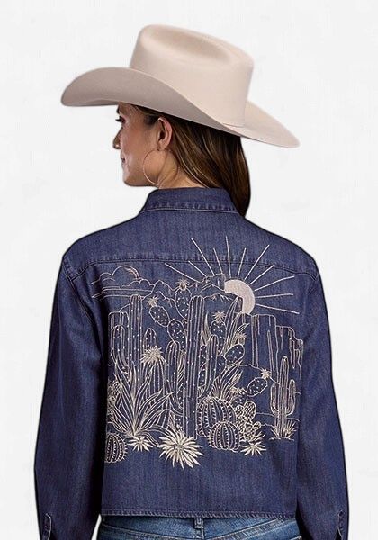 Denim Snap Front No Yoke/L/S Shirt/Stetson Denim - Women's - Stetson