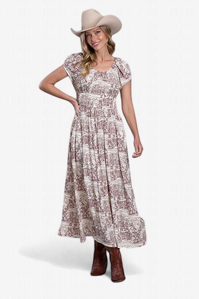 Peasant Style Dress - White - Stetson