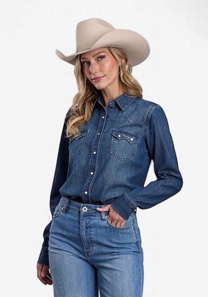 Sawtooth Pocket Denim Shirt - Women's - Stetson