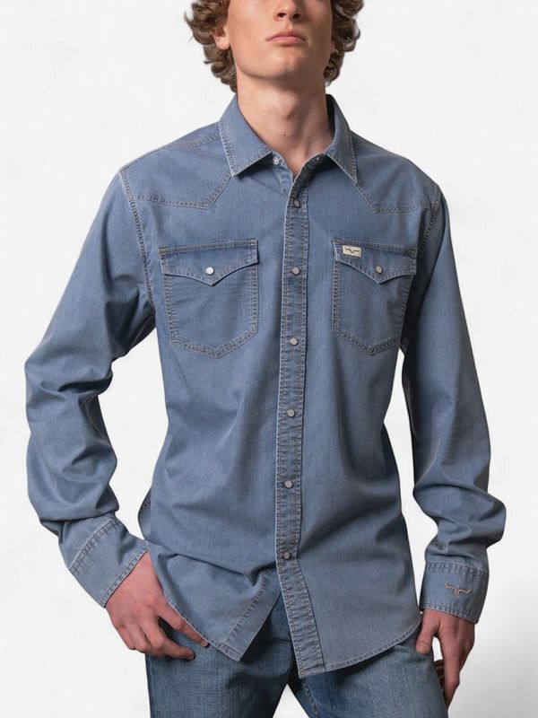 Cleavon Cooling Denim Shirt - Blue - Kimes Ranch
