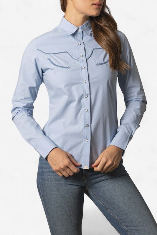Logo Horn Long Sleeve - Light Blue - Kimes Ranch