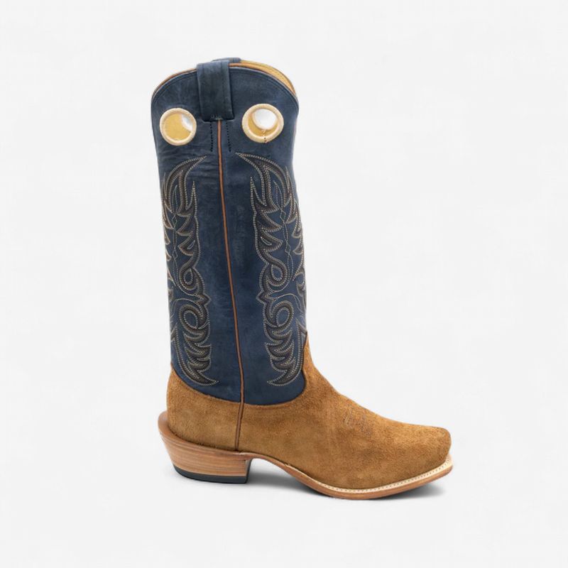 Fenoglio Men's Tan Fuji Roughout and Blue Troya Boots