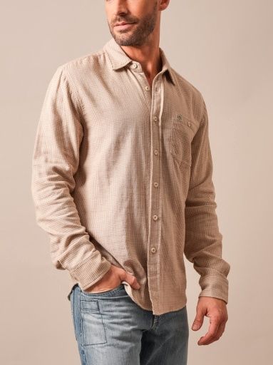 Kelso L/S Shirt - Natural - Men's - Kimes Ranch, Size: M