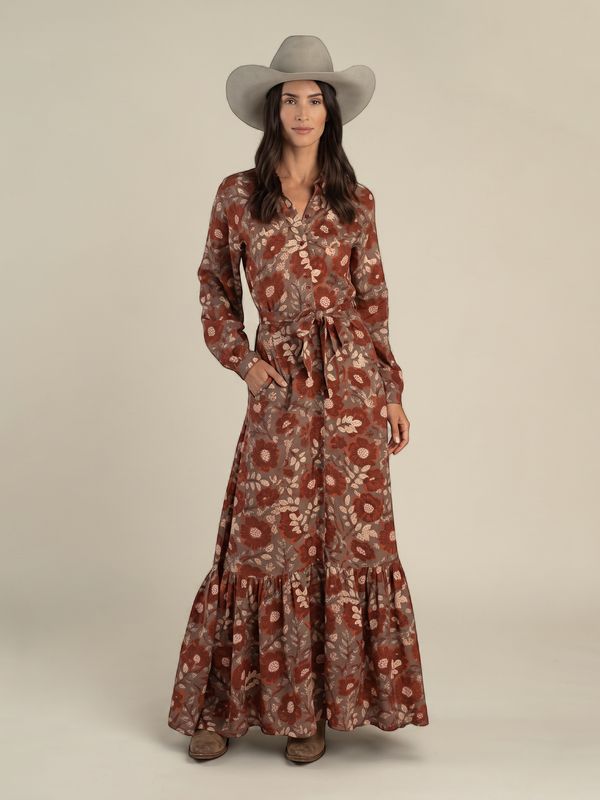 Miradora Dress - Desert Floral Copper - Women's - Sendero