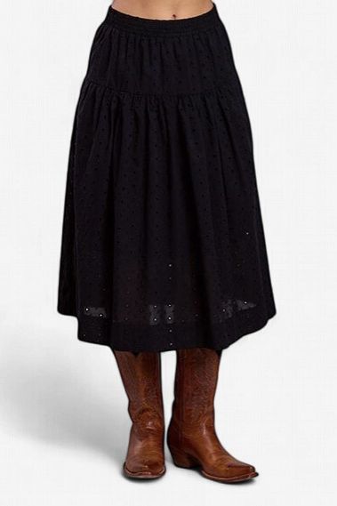 Eyelet Cotton Prairie Skirt - Stetson