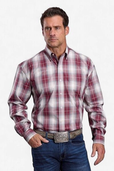 Burgundy Ombre Plaid Shirt – Stetson