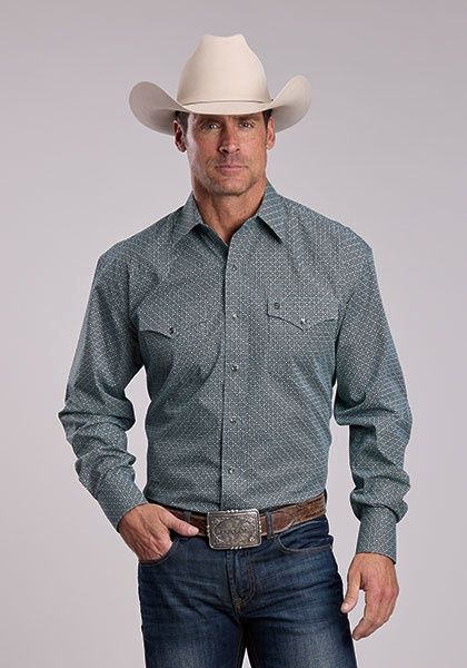 Forrest Green Mosaic Print Shirt - Stetson