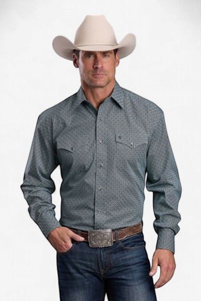 Forrest Green Mosaic Print Shirt - Stetson