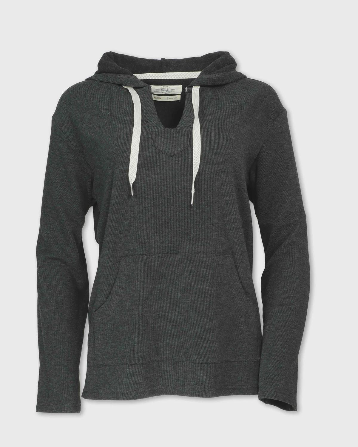 Fleece Knit Pullover Hoodie - Charcoal - Purnell, Size: S