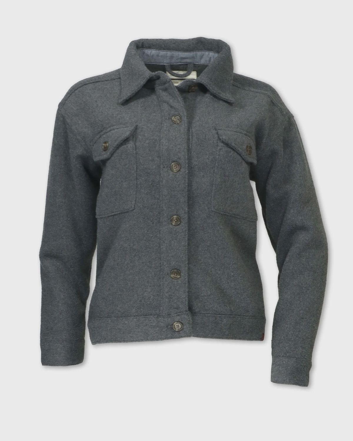 Wool Blend Military Jacket - Grey - Purnell, Size: S