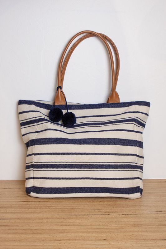 Treasure tote - Navy Beach Stripe - Carve Designsv