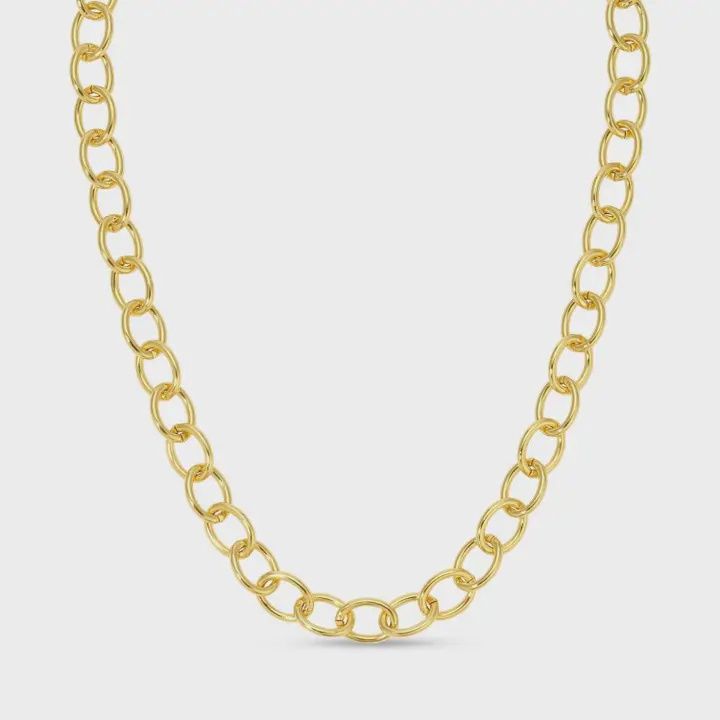 Oval Statement Link Chain Necklace - Splendid Iris