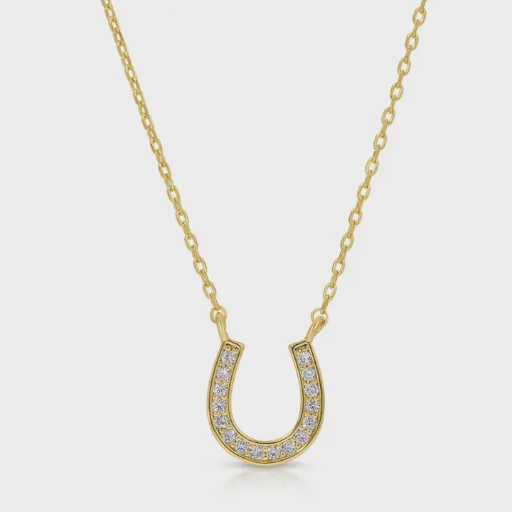 Pave Horseshoe Necklace - Splendid Iris