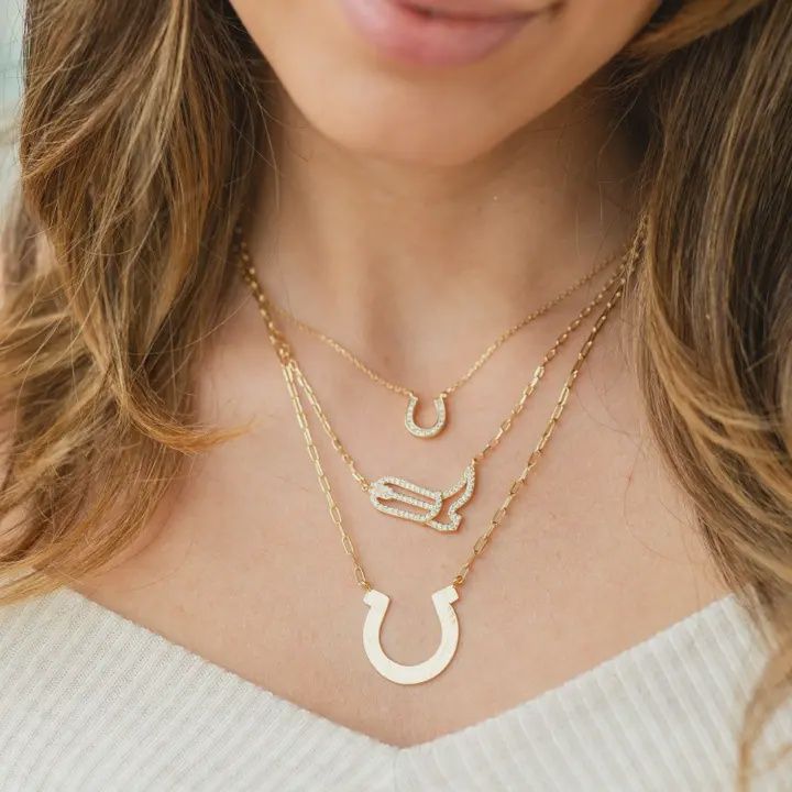 Pave Horseshoe Necklace - Splendid Iris