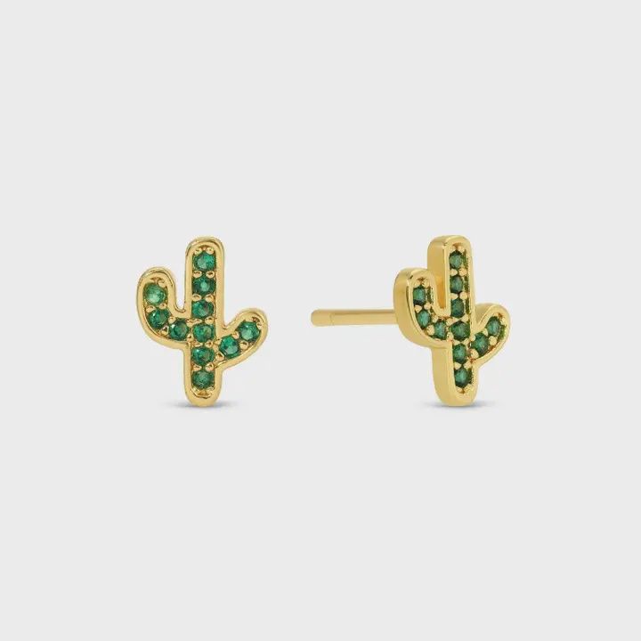 Green Pave Cactus on Velvet Gift Tag - Splendid Iris