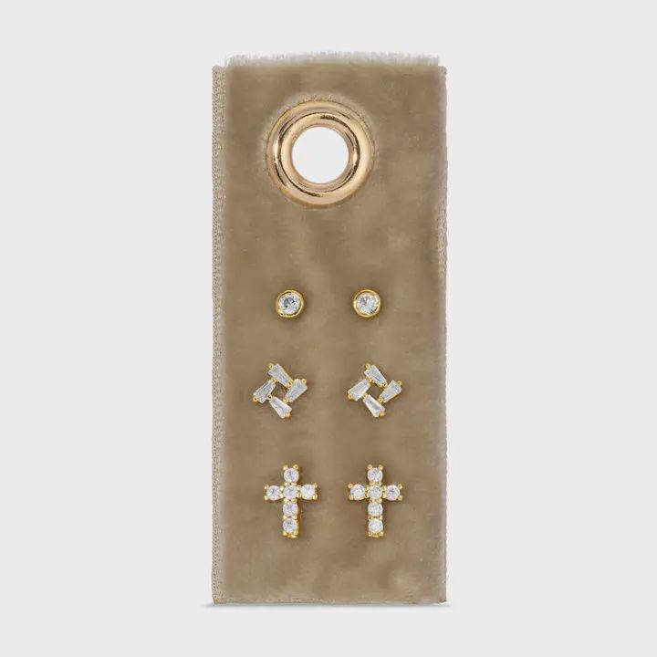 Cross Velvet Stud Gift Set - Splendid Iris