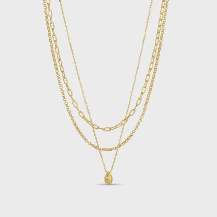 Delicate Layered Teardrop Necklace - Elegant &amp; Minimal - Splendid Iris