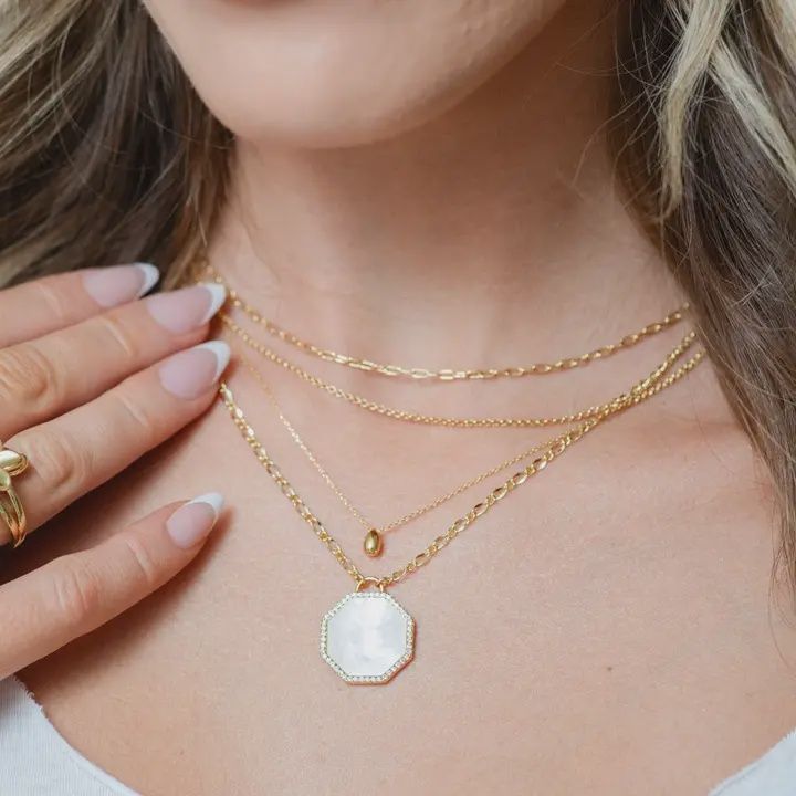 Delicate Layered Teardrop Necklace - Elegant &amp; Minimal - Splendid Iris