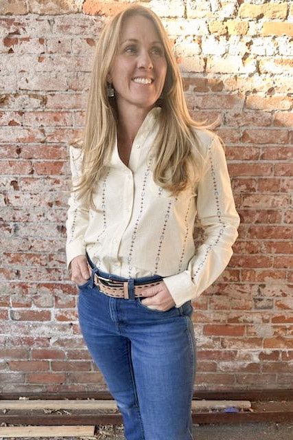 Horseshoe Embroidered Button Up Shirt