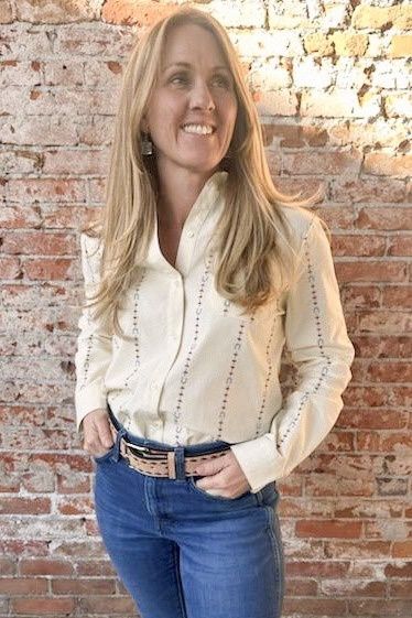 Horseshoe Embroidered Button Up Shirt