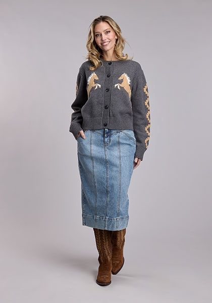 Btn Front - L/S Sweater - Stetson