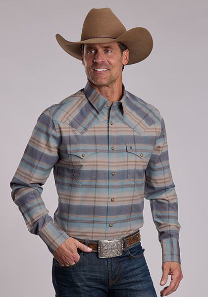 Ombre Stripe Plaid - L/S Shirt