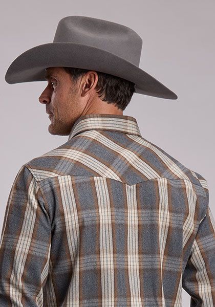 Heather Plaid Long Sleeve Pearl Snap - Stetson
