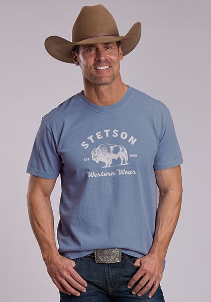 6.1 oz Heavyweight Lt Blue USA - Unisex T-Shirt - Stetson