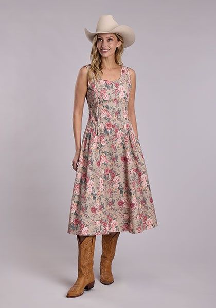 Tank Style Dress - Fitted Bodic - Stetson Prints