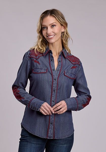 Cactus and Floral Emb on Yokes - L/S Shirt - Stetson Novelty