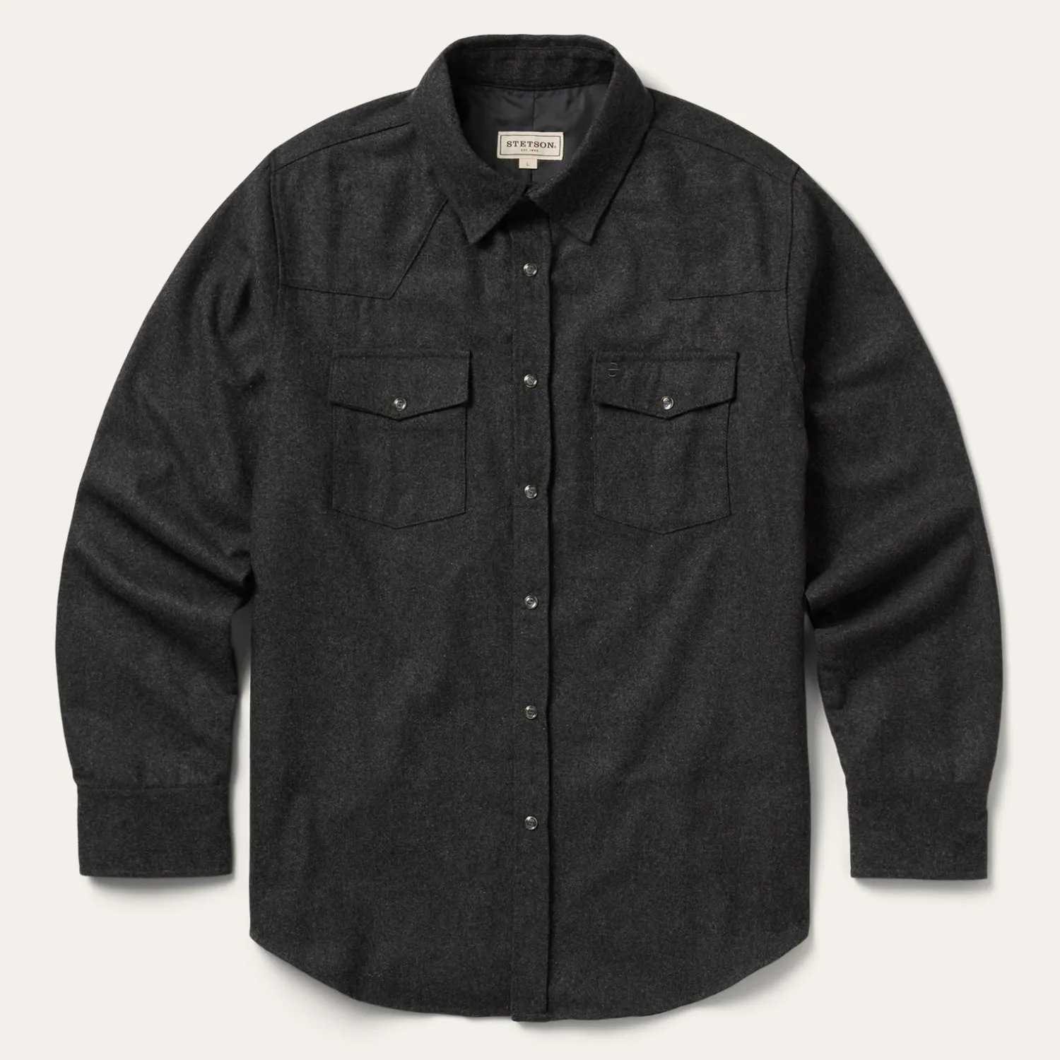 Western Wool Shirt - Dark Grey