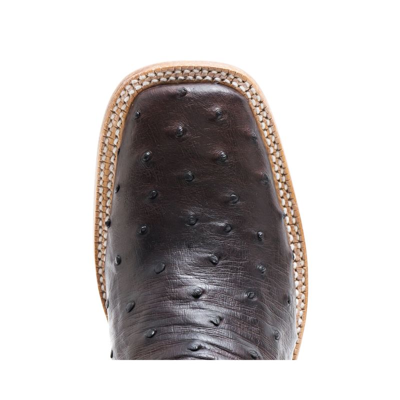 Hyer Womens Harper Blackberry Full Quill Ostrich Metallic Bone Cowhide